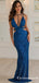 Mermaid Jewel Blue Sequin Long Formal Evening Gowns Prom Dresses, TYP1676