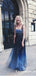 Sparkly Chic Ombre Blue Sequins Simple Long Cheap Prom Dresses, TYP1735
