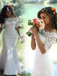 Off Shoulder Lace Long Sleeve Mermaid Wedding Dresses Online, TYP1136