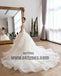 Two Straps Tulle Lace A line Long Tail Wedding Dresses, Custom Made Long Wedding Gown, Cheap Wedding Gowns, TYP0598