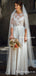 New Arrival Round Neck Half Sleeve A-line Long Chiffon Top Lace Cheap Charming Wedding Dresses, WDS0010