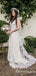 Elegant Charming Spaghetti Strap V-neck Sleeveless A-line Long Cheap Lace Wedding Dresses, WDS0006