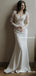 New Arrival Eleagnt Charming V-neck Long Sleeve Lace Appliqued Mermaid Long Cheap Wedding Dresses, WDS0007