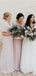 Charming V-neck Short Sleeve Chiffon Long Cheap Bridesmaid Dresses, BDS0088