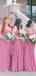 Mismatched V-neck Chiffon A-line Long Cheap Bridesmaid Dresses, BDS0065