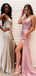 Newest Spaghetti Strap Silver Shinny Satin Mermaid Long Cheap Prom Dresses, PDS0108