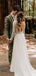 Elegant Scoop Long Sleeve Chiffon with Lace Backless Ivory Long Cheap Wedding Dresses, WDS0021