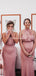 Popular Halter Pink Mermiad Long Cheap Bridesmaid Dresses, BDS0095
