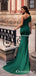 One Shoulder Sleeveless Green Charming Simple Long Cheap Mermaid Side Slit Prom Dresses, TYP2089