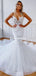 New Arrival Sapghetti Strap Lace appliqued Organza Mermaid Long Cheap Wedding Dresses, WDS0042