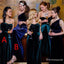 Mismatched Green And Royal Blue Long Cheap Velvet Bridesmaid Dresses, TYP1752