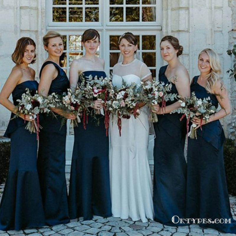 Mismatched Navy Blue Long Cheap Bridesmaid Dresses, TYP1760 Oktypes Mismatched Navy Blue Long Cheap Bridesmaid Dresses, TYP1760 Oktypes