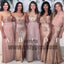 Mismatch Sequin And Chiffon Bridesmaid Dresses, Sweetheart Bridesmaid Dresses, TYP0591