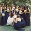 Elegant Sweetheart Navy Blue Long Jersey Bridesmaid Dresses, TYP1558