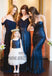 Mismatched A-Line Spaghetti Straps Cold Shoulder Long Bridesmaid Dresses, TYP0702