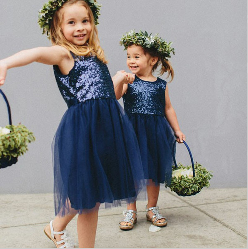 Navy blue tulle flower girl dresses hotsell
