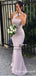 Charming One Shoulder Blush Pink Long Tight Prom Dresses, TYP1577