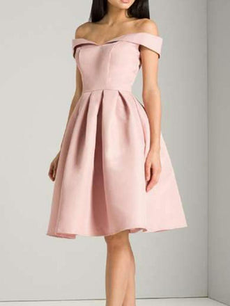 Off Shoulder Pink Cheap Homecoming Dresses Under 100, CM401