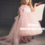 A-Line High Low Pink Flower Girl Dress with Flowers, TYP0967