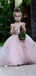 New Arrival Spaghetti Strap Pink Tulle Long Cheap Ball Gown Flower Girl Dresses, FGS0008