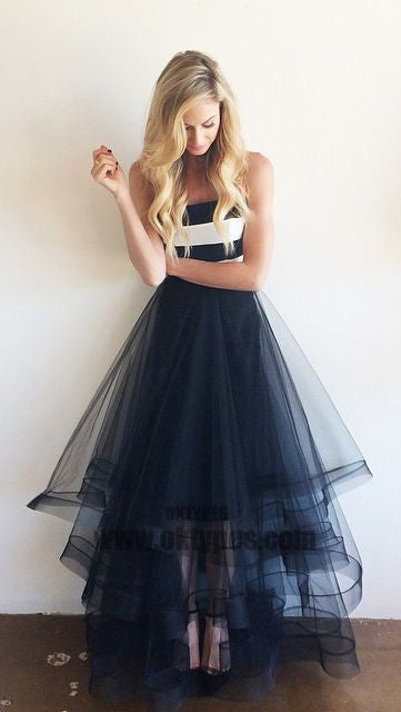 A-line Long Tulle Prom Dresses, Sweetheart Prom Dresses, Prom Dresses, TYP0452