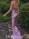 Sexy Soft Satin Spaghetti Straps Cowl Sleeveless Side Slit Mermaid Long Prom Dresses ,PDS0625