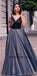 Long Floor Length Prom Dresses, V-neck Tulle Prom Dresses, Backless Prom Dresses, A-line Prom Dresses, TYP0213