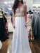 White Floor Length Prom Dresses, V-neck Prom Dresses, Beading Prom Dresses, V-back Prom Dresses, TYP0214