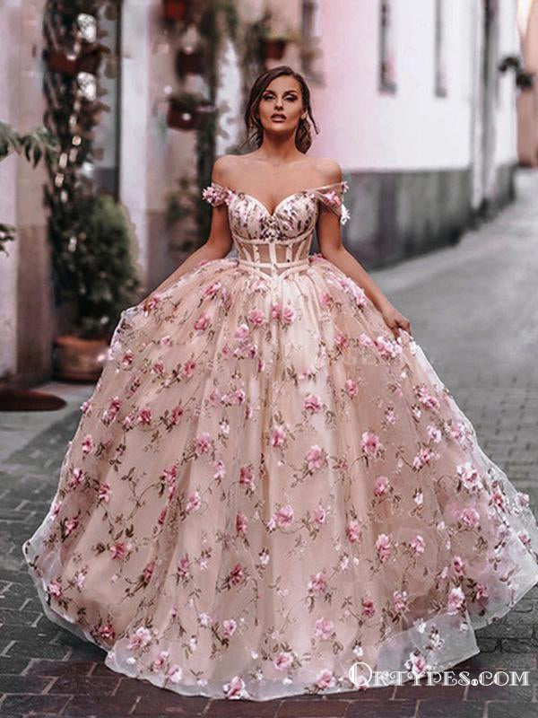 High-end Blushing Pink Flower Prom Dresses 2023 Ball Gown Strapless  Sleeveless Backless Court Train Prom Formal Dresses