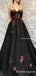 A Line Prom Dress, Black Cheap Long Prom Dress, Sexy Spaghetti Strap Tulle Prom Dresses, TYP0382