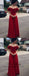 A-Line Off-the-Shoulder Dark Red Chiffon Prom Dresses with Flower, TYP1304