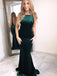 Long Prom Dresses Velvet Emerald Green Backless Evening Prom Dresses, TYP1589