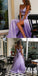 Charming Two Piece Bow knot Back Violet Long Cheap Prom Dresses, TYP1714