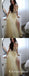 Yellow Tulle V Neck Appliques Long Cheap Prom Dresses With Side Split, TYP1818