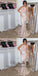 Mermaid Halter Sleeveless Sweep Train Blush Lace&Sequin Prom Dresses, TYP1251