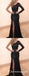 Gorgeous Mermaid One Shoulder Long Sleeve Black Long Prom Dresses , TYP1668
