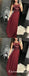 A-line Scoop Neck Floor-Length Chiffon Burgundy Prom Dresses, TYP1913