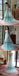 Off-shoulder Light Blue Evening Prom Dresses, Trendy Long Mermaid Lace Zipper Dresses, TYP0725