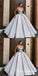 Ball Gown Spaghetti Straps Grey Long Prom Dresses with Appliques, TYP1642
