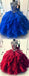 Royal Blue Organza High Neck Princess Dresses Burgundy Prom Dresses, TYP1195