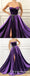 Purple Sweetheart One Shoulder Side Slit Long Prom Dresses, TYP1783