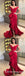 Red Off Shoulder Sleeveless Split Mermaid Evening Dresses Prom Dresses, TYP1789