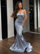 Newest Mermaid Spaghetti Strap Satin Evening Party Long Cheap Formal Prom Dresses, PDS0057