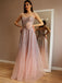 Charming Applique Blazing Tulle  A-line Cheap Long Prom Dresses, PDS0146