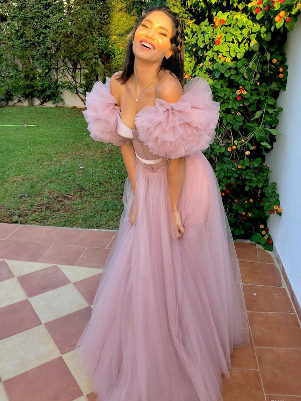 Elegant Light Purple Off Shoulder A-line Cheap Long Prom Dresses, PDS0 Oktypes Elegant Light Purple Off Shoulder A-line Cheap Long Prom Dresses, PDS0 Oktypes