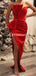 Sexy Red Unique Designed Mermaid Split Cheap Long Prom Dresses, PDS0138