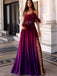 Sweetheart Obrem purple Chiffon Side Slit Long Cheap Prom Dresses, PDS0111