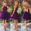 Purple Sexy Open back Halter Beaded Homecoming Prom Dresses Online, TYP1141