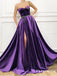 Purple Sweetheart One Shoulder Side Slit Long Prom Dresses, TYP1783