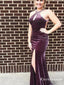 Sexy Mermaid Long Cheap Velvet Evening Prom Dresses With Beaded, TYP1717